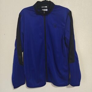 AND1 Mens Blue Black Zip Up Track Jacket Basketball Warm Up ANM19BZS04 Size M